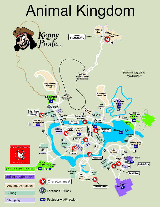 Map of Disney World Animal Kingdom Theme Park