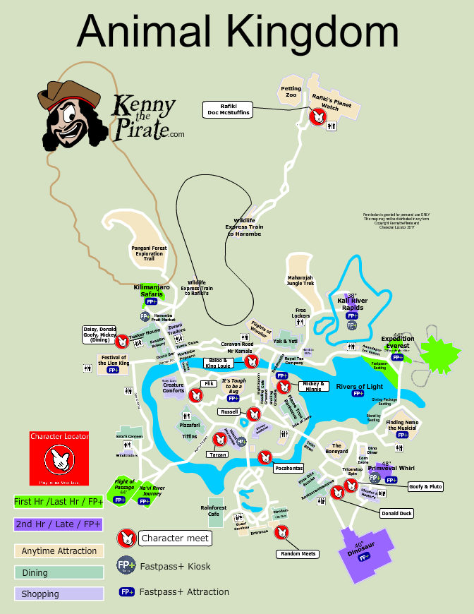 Animal Kingdom Map with character locations